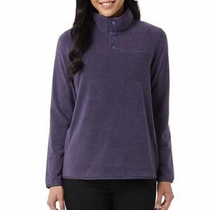 32 Degrees Heat Women’s Snap Arctic Soft Fleece Pullover Top - Gray Navy*